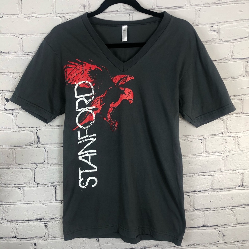 American apparel: Stanford T-Shirt Size:(S) Color:grey and Red